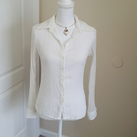 Tops - White Anxiety Button Down Shirt